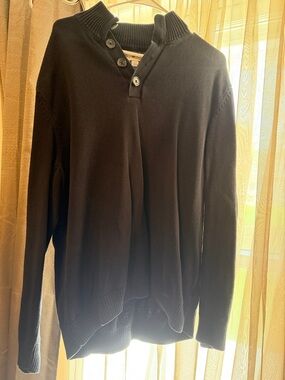 Women’s  Black Button-Neck Sweater